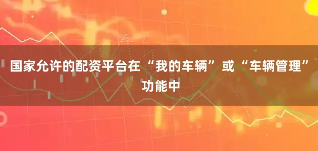 国家允许的配资平台在 “我的车辆” 或 “车辆管理” 功能中