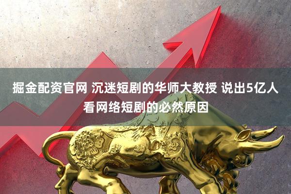 掘金配资官网 沉迷短剧的华师大教授 说出5亿人看网络短剧的必然原因